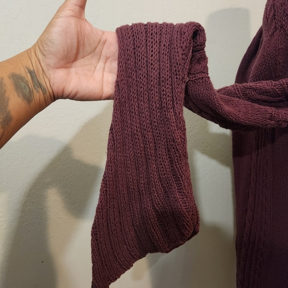 ANTHROPOLOGIE MOTH BURGUNDY SKELETON SPINE KNIT CARDIGAN SWEATER SZ S - Picture 5 of 7